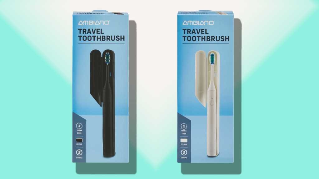 Two boxed Aldi Ambiano electric toothbrushes