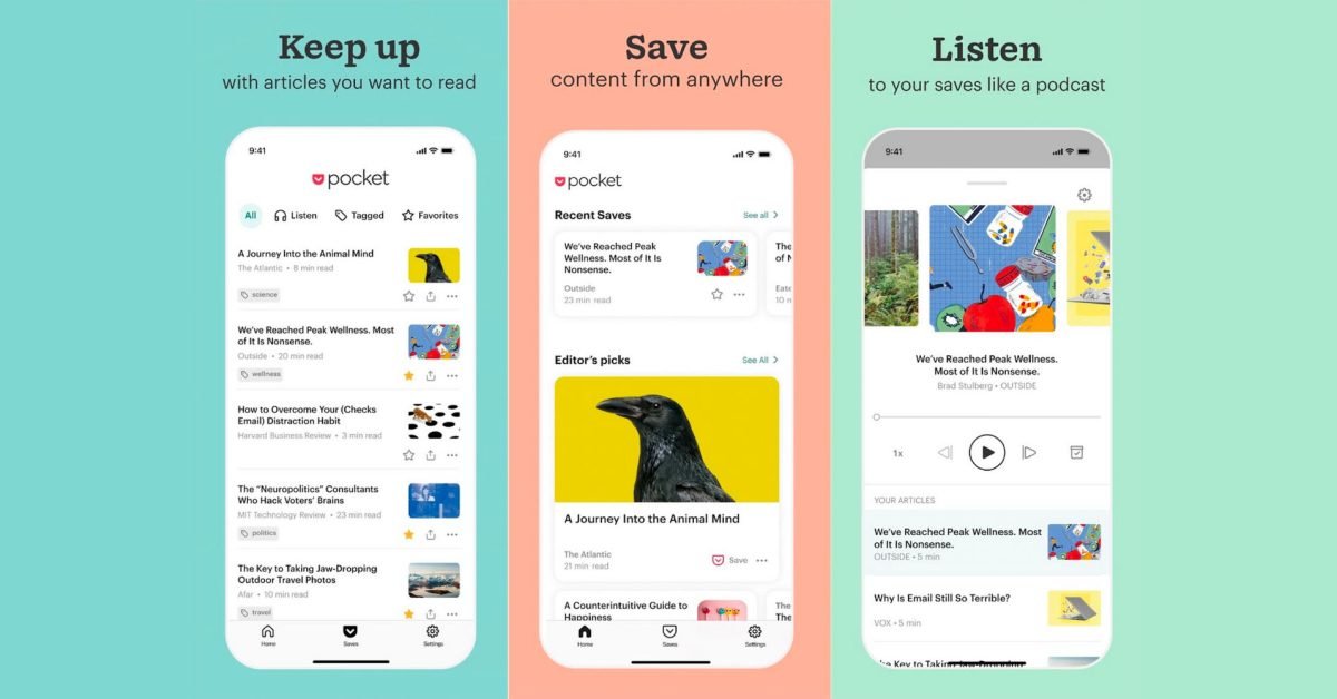 Pocket for iOS gets overhaul with new Home experience, 'Saves' tab, more