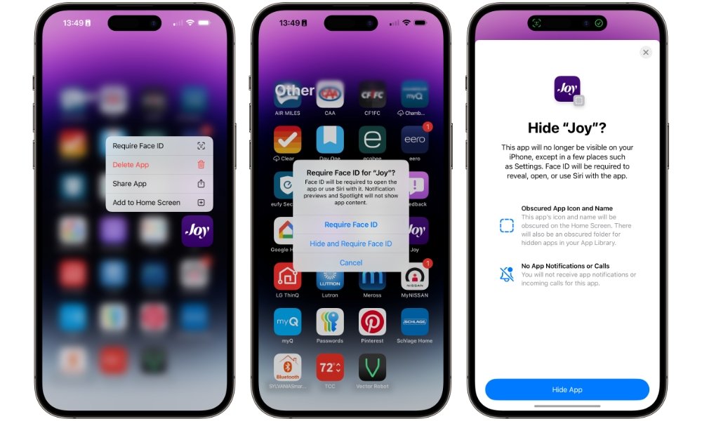 iOS 18 hide apps with Face ID