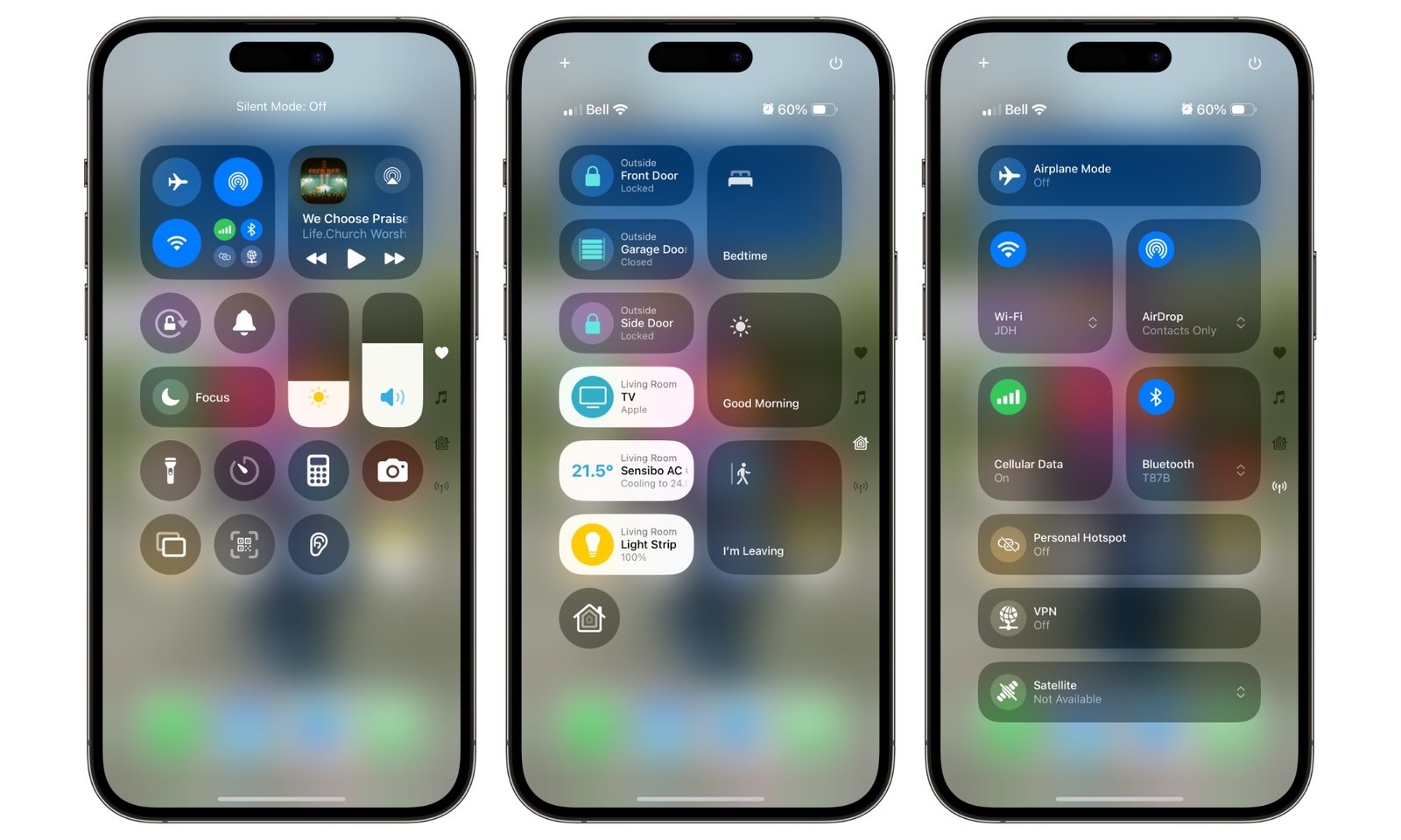 iOS 18.1 Default Control Center Layout