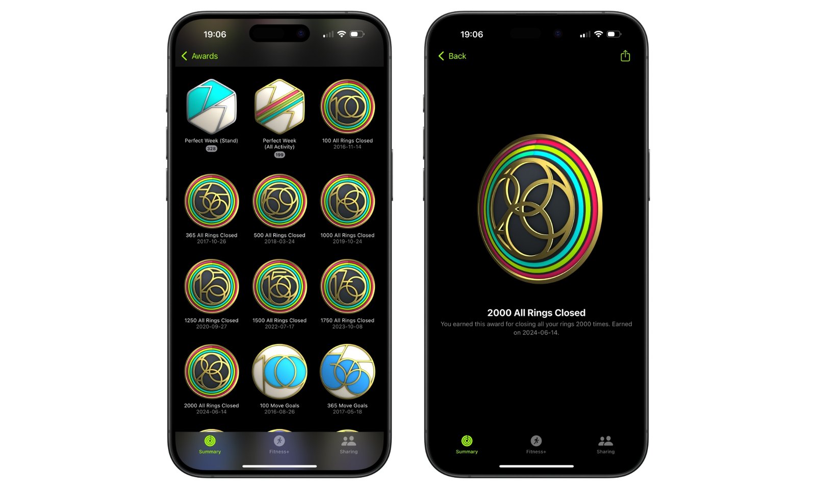 Apple Watch watchOS 11 All Rings Closed awards badges