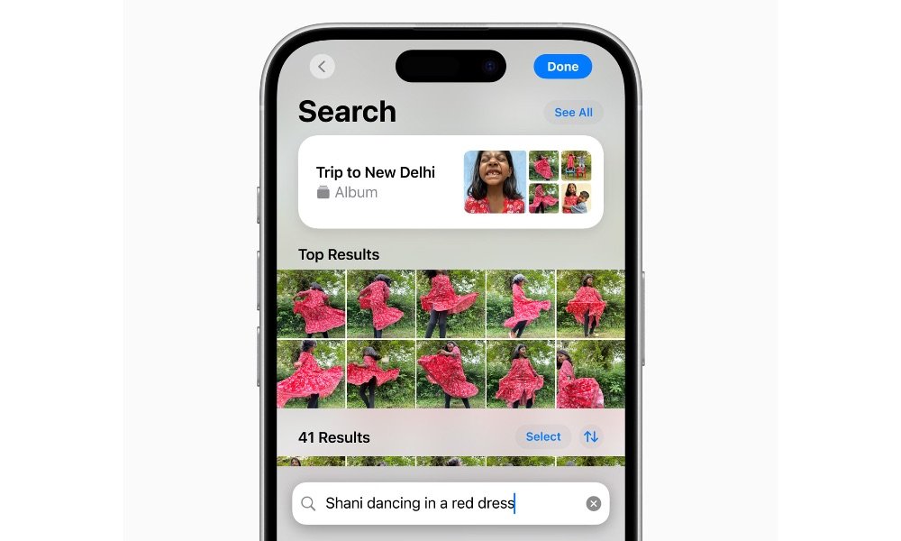 Apple Intelligence Photos search