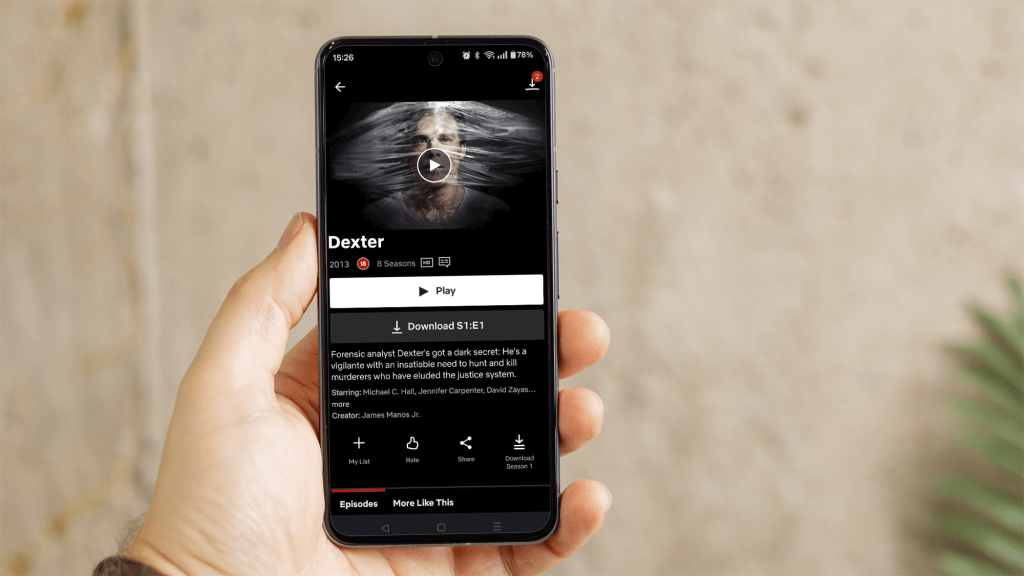 Dexter on Netflix smartphone app