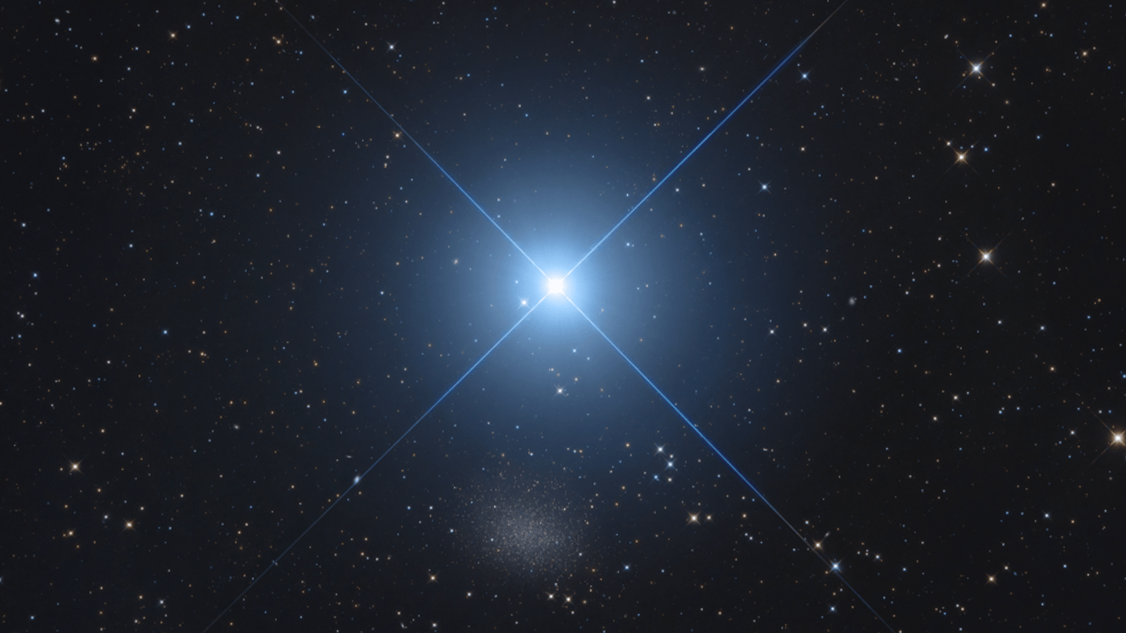 a large blue star with radiant points