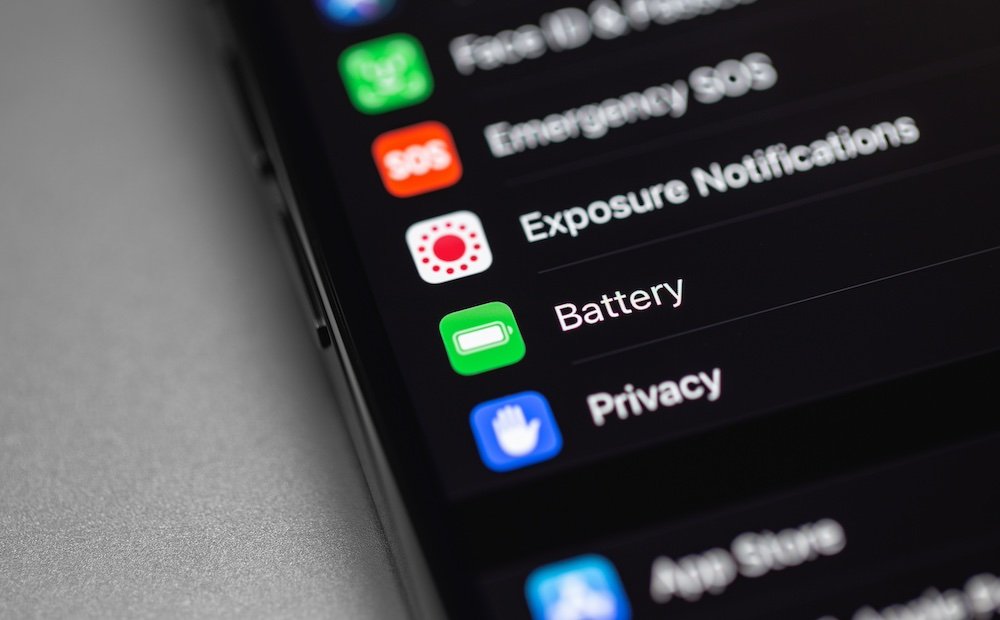 iPhone with Battery health Settings