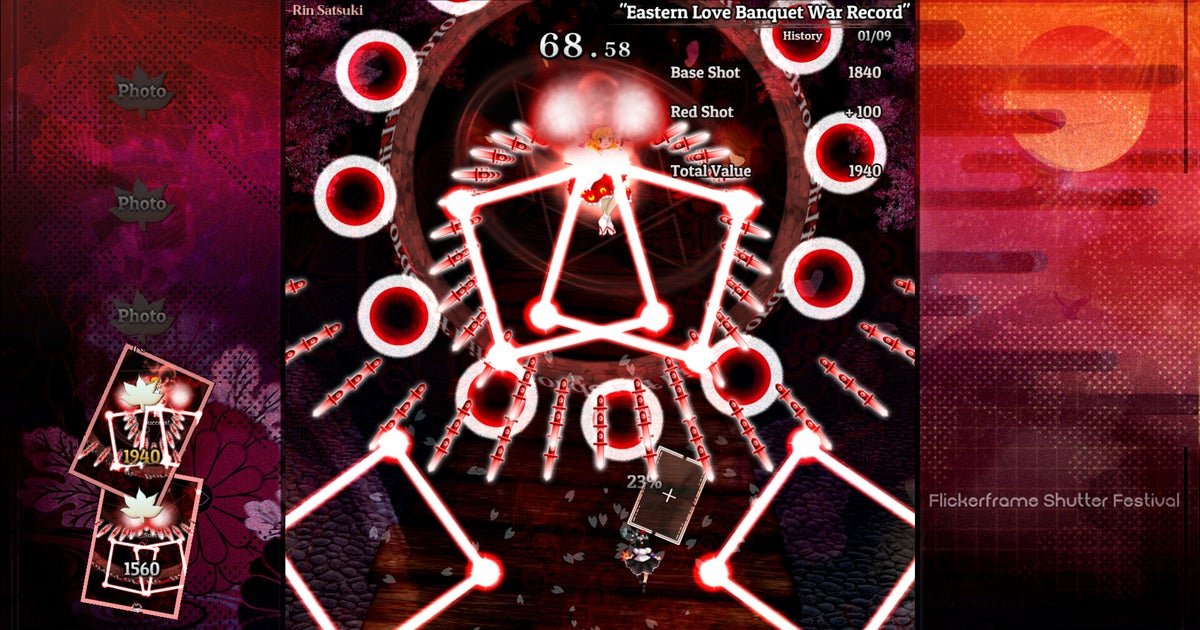 Photograph bosses to death in this head-pulsing whirligig of a bullet hell
